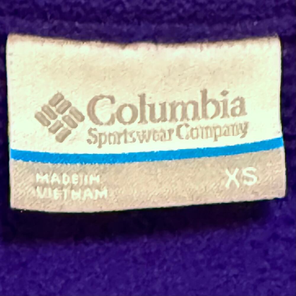 Columbia Fleece Jacket Womens Purple TCU Embroidered Full Zip Mock Neck Sz XS - Picture 6 of 9